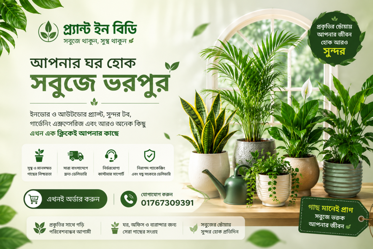 বাংলাদেশে অনলাইনে গাছ কিনুন - প্ল্যান্ট ইন বিডি অফিসিয়াল ব্যানার